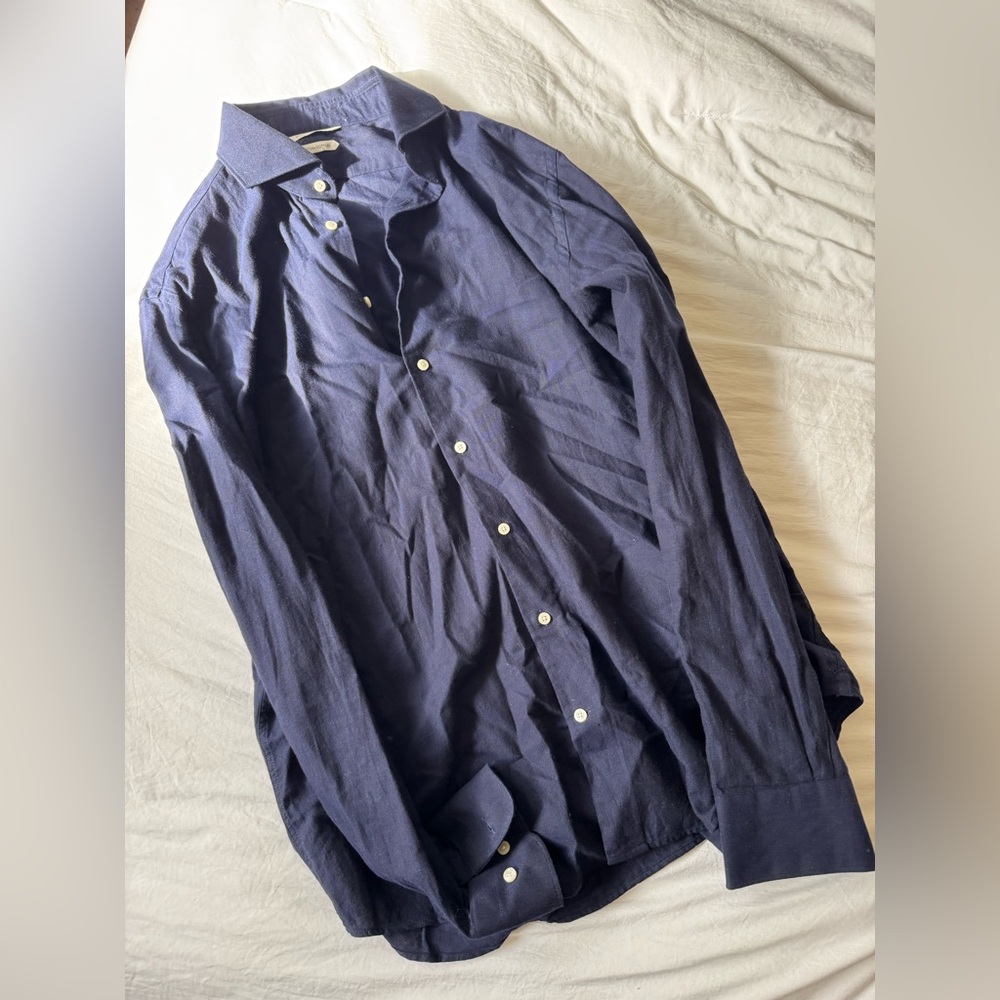 Suitsupply Dark Blue Long-Sleeve Button-Down Shirt
